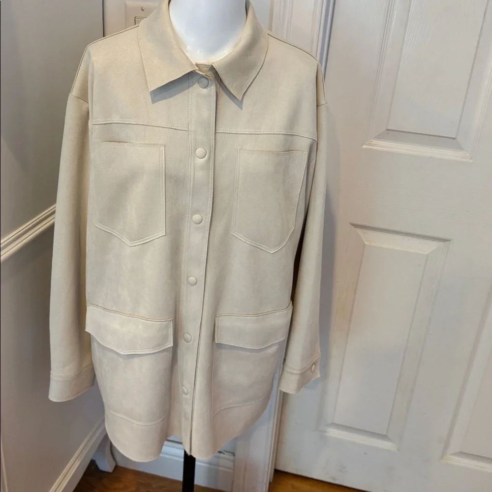 Zara Cream Belted Jacket - Picture 2 of 6